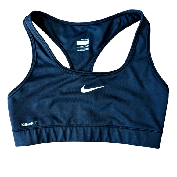 NIKE PRO Black Swoosh Dri-Fit Racerback Sports Bra sz S Small - Picture 2 of 7